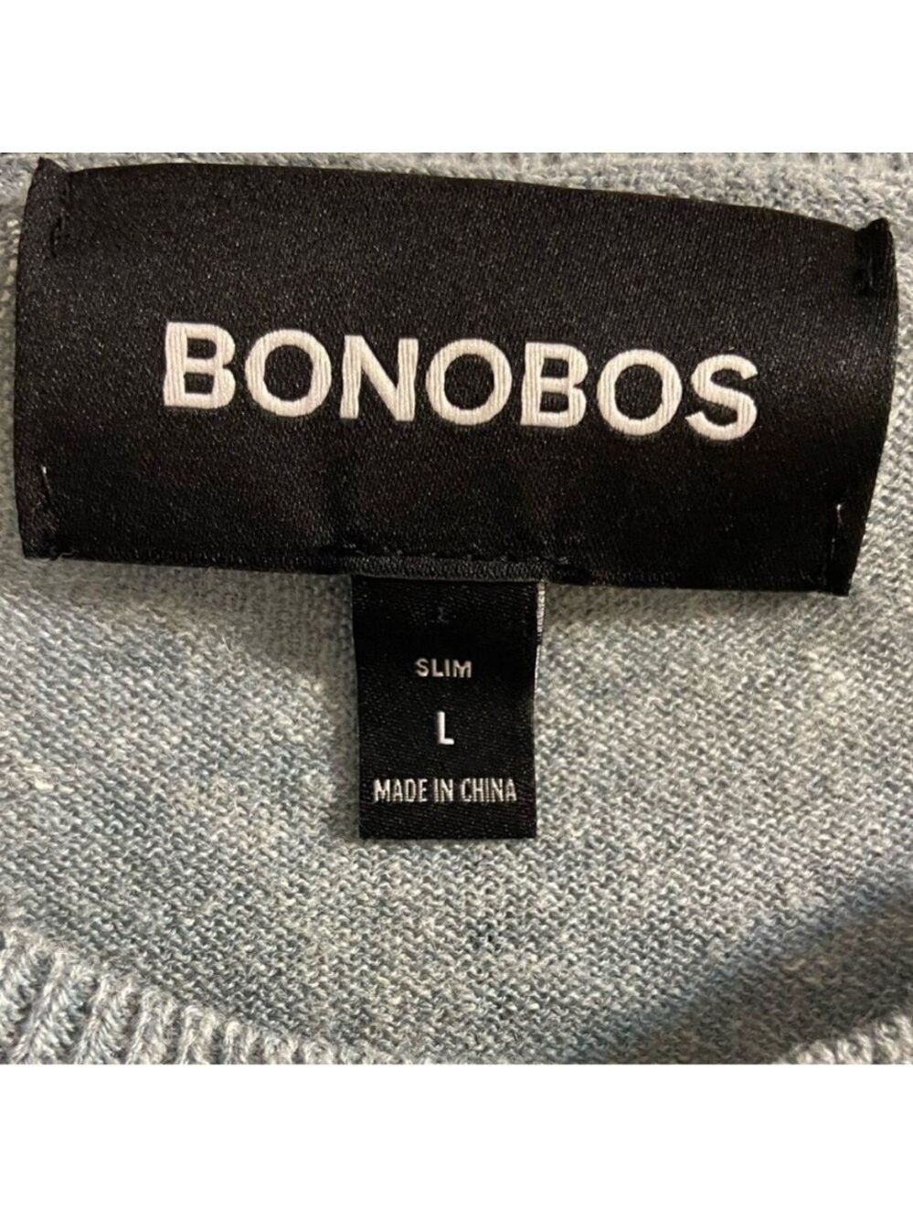 Bonobos Light Gray Men's Crewneck 1/4 button up Sweater Large - Picture 6 of 7